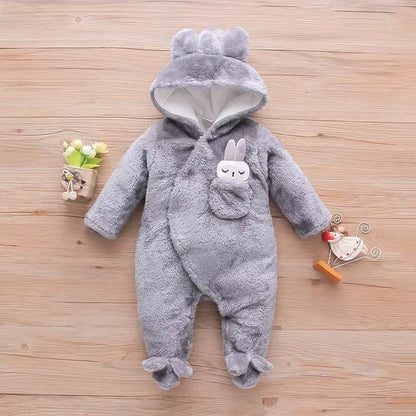 SnugglePals – Plush Cartoon Baby Romper for Autumn & Winter