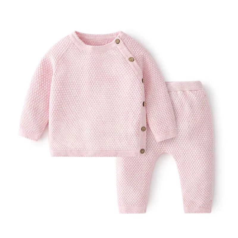 SnuggleNest – Spring Cotton Knitwear Set for Babies